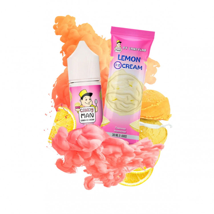 Жидкость CANDYMAN Strong Salt Ultra - Lemon ice Cream (Лимонное мороженое) 30 мл (20 мг Ultra)